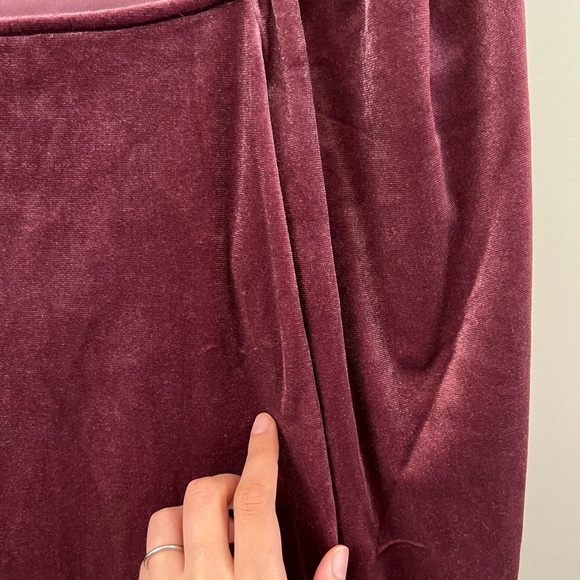 NWT GAP Factory Medium Velour Squareneck Top Burgundy Purple Stretch Vel… - Picture 6 of 13